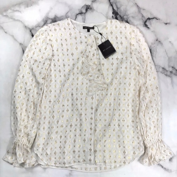 NEW St John Rare Silk Button Down Blouse - Picture 2 of 8